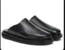 Babouche en cuir noir