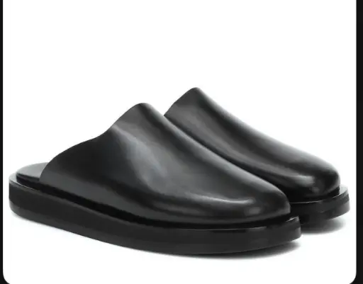 [Babou_c001] Babouche en cuir noir