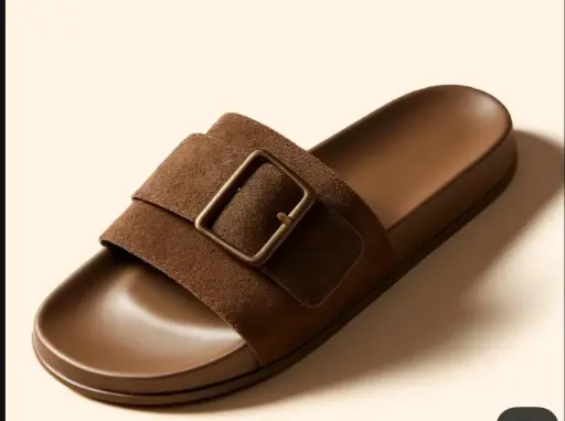 Babouche ouverte marron